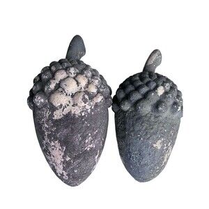 Vintage Light Weight Concrete Terracotta Set of 2 Acorns Garden Home Decor